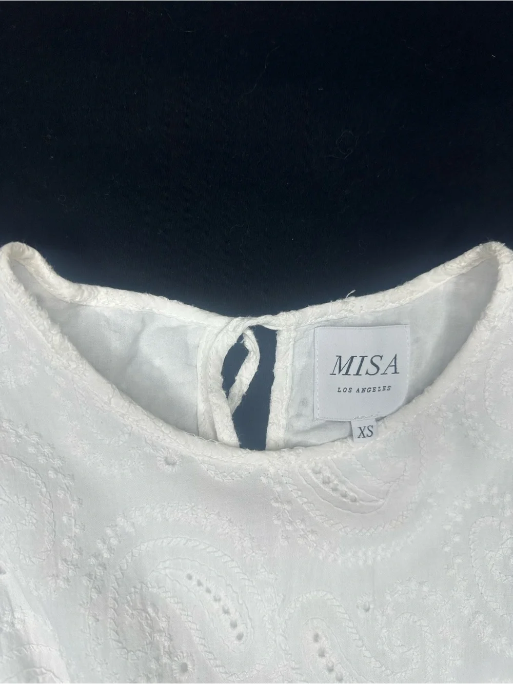 Misa Los Angeles Doutzen White Tiered Mini Dress XS Boho Bridal Shower Resort